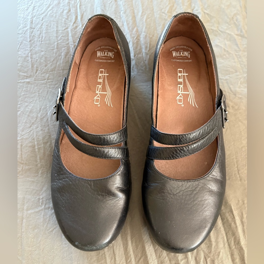 Dansko Black Leather Mary Jane Clog - Picture 4 of 16